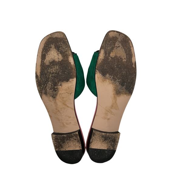 Gucci Green Suede Interlocking G Cutout Sandals Size 7.5 - Picture 6 of 6